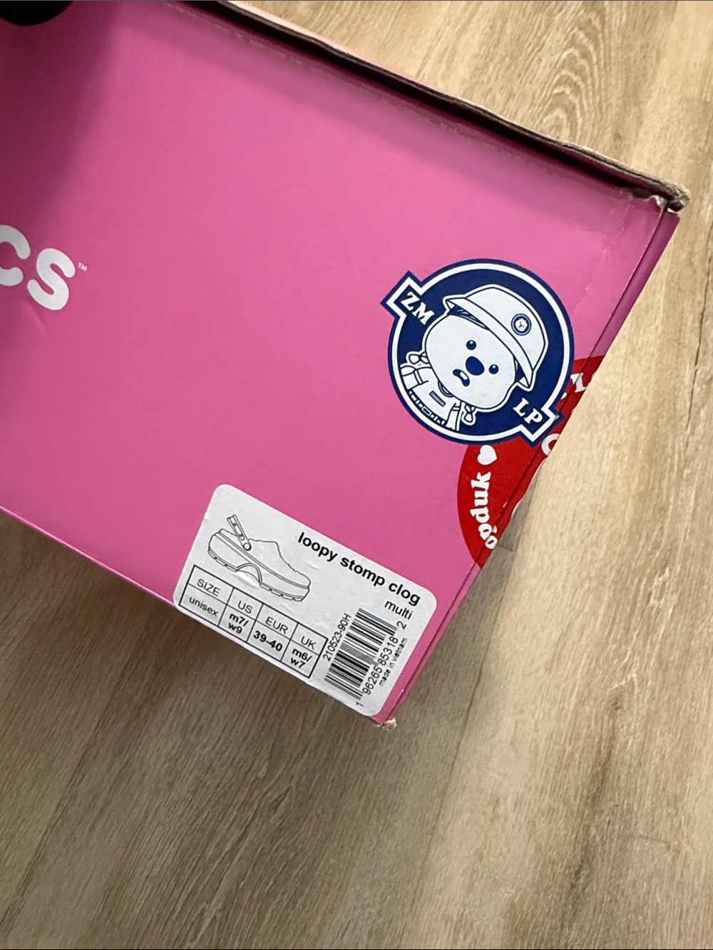 NWT Crocs x Zanmang Loopy Stomp Clog Pink Unisex Platform M7 W9 - Picture 9 of 9